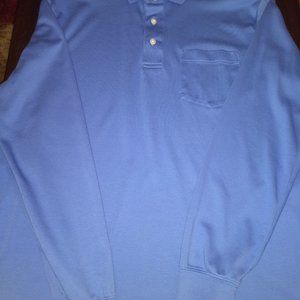 Men's LandsEnd long sleeve polo shirt w/pocket L/T